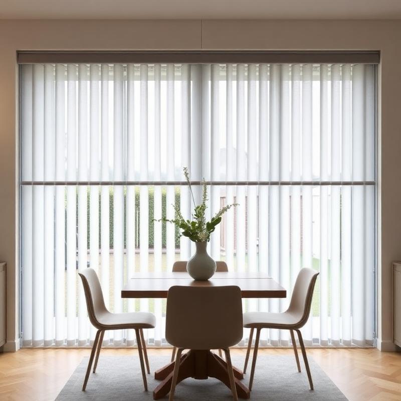 Grey Vertical Blinds · Patio Door